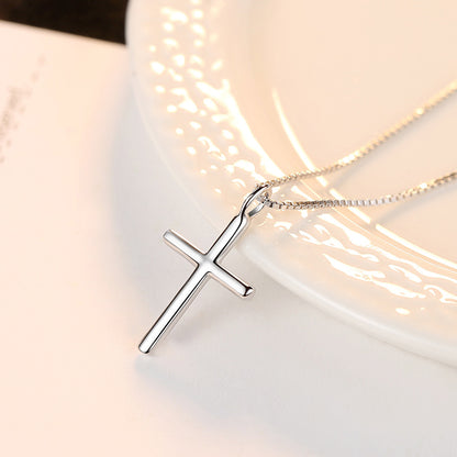 Simple Sterling Silver Cross Necklace