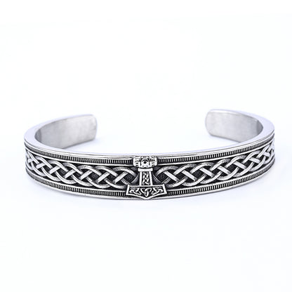 Bracelets manchettes Viking Rune en acier inoxydable