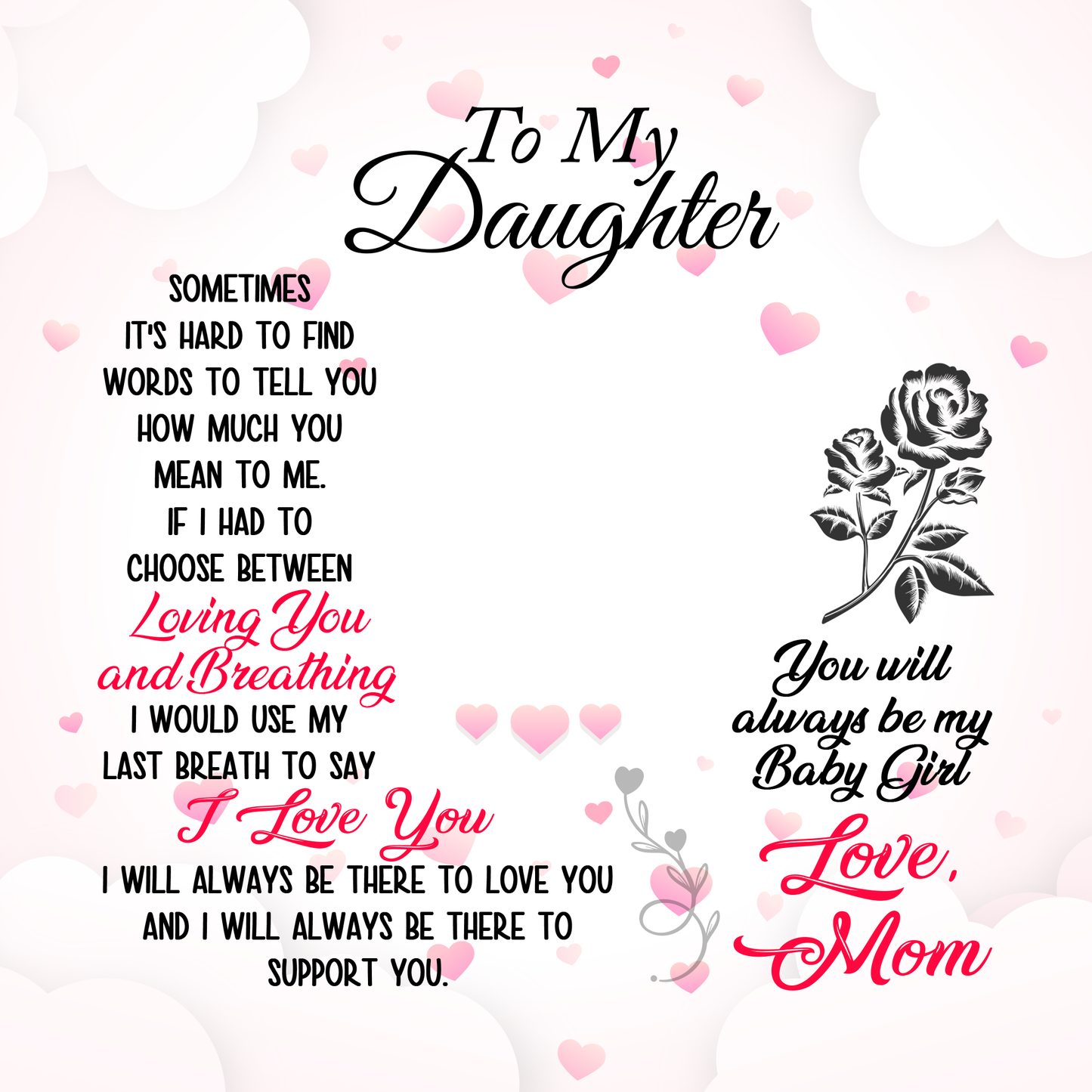 To Daughter Message Card