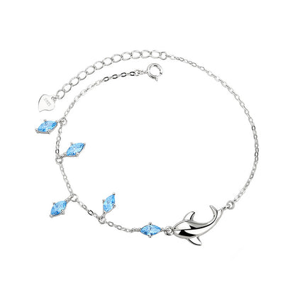 Sterling Silver Dolphin Love Bracelet