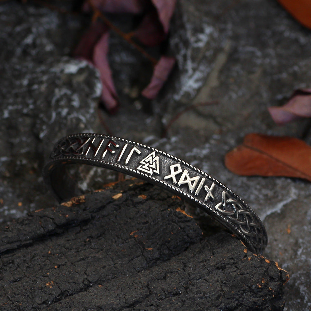 Titanium Steel Viking Rune Bracelet