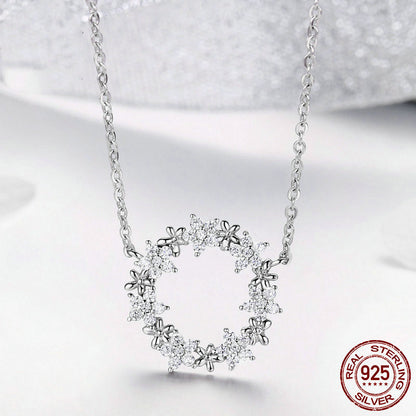 Collier Gypsophile en Argent Massif avec Zircon 