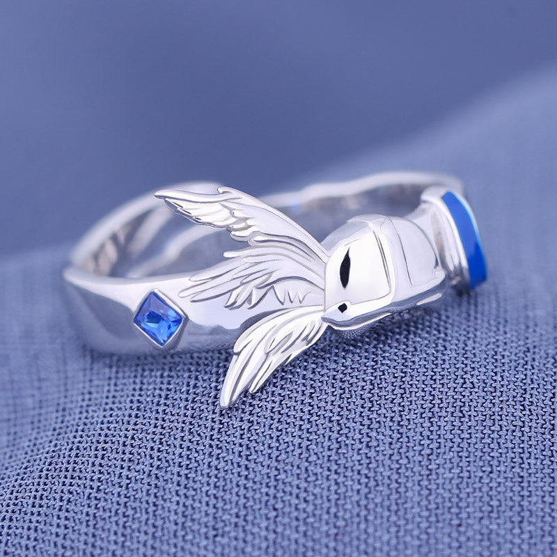 Angel Beast Shape Adjustable Silver Ring