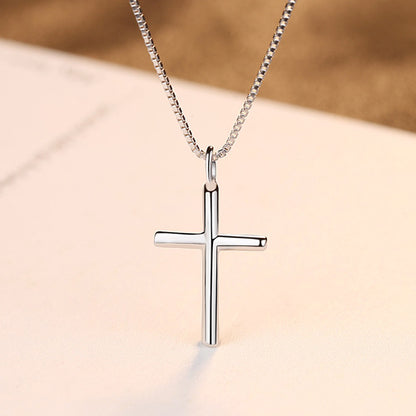 Simple Sterling Silver Cross Necklace