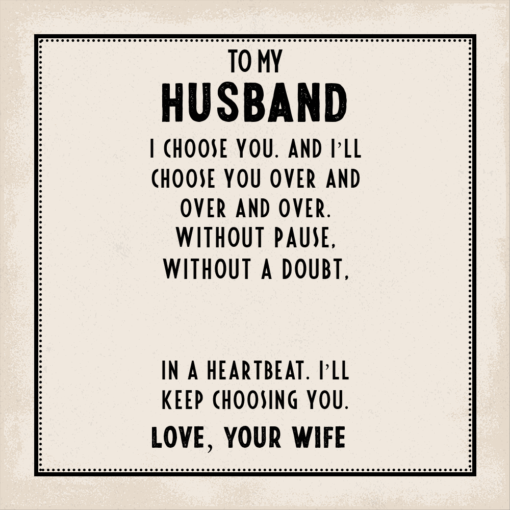 To Husband Message Card