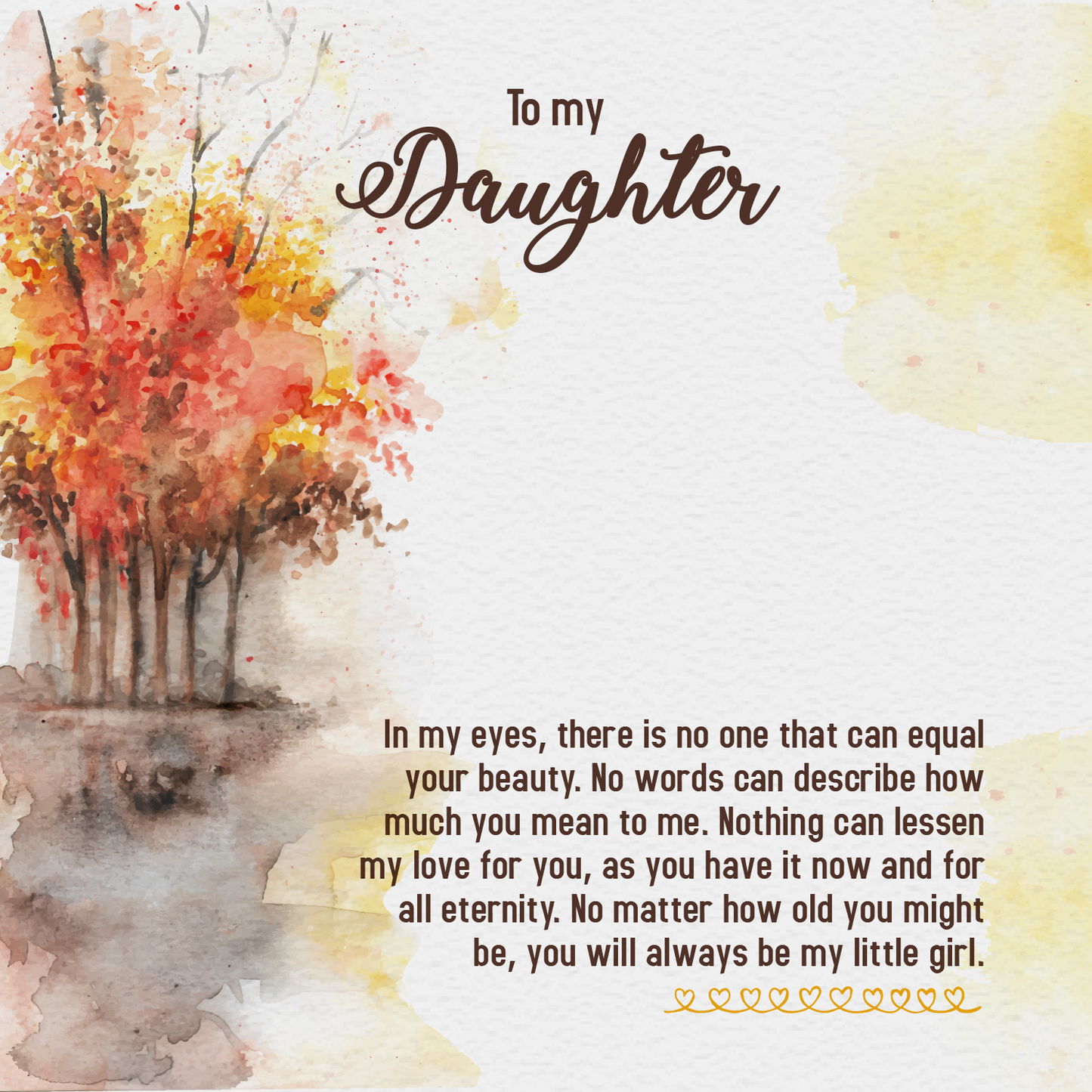 To Daughter Message Card