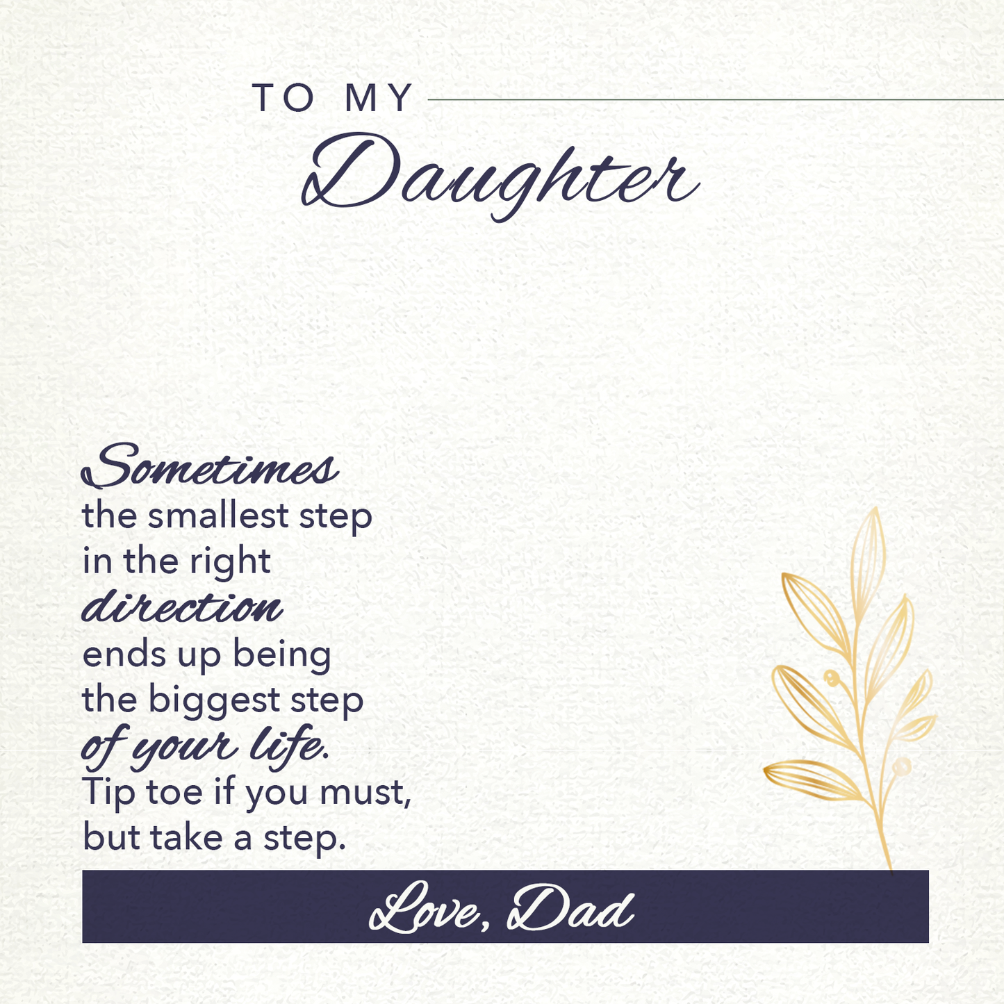 To Daughter Message Card