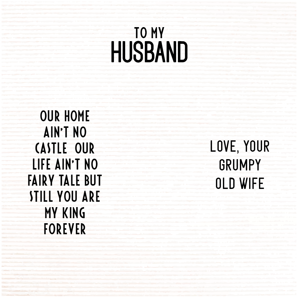 To Husband Message Card