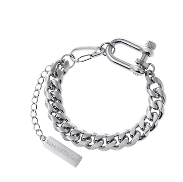 Titanium Steel Horseshoe Clasp Cuban Bracelet