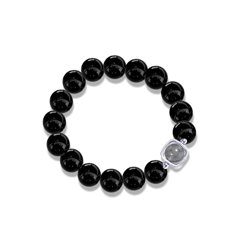 Bracelet obsidienne naturelle au clair de lune