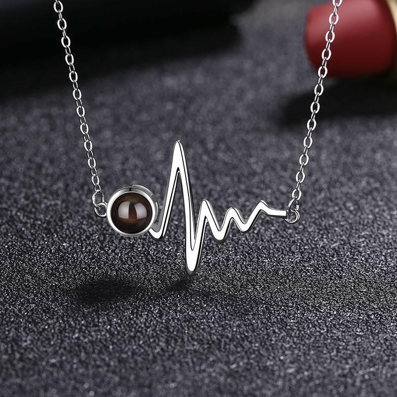 Personalized Projection Photo Necklace - Heartbeat - Record My Love