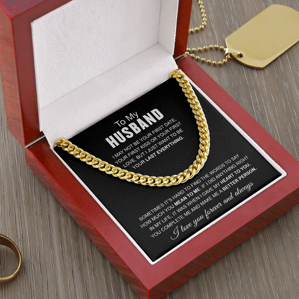 Personalized love necklace for My Husband-You complete me and make me a BETTER PERSON - Record My Love